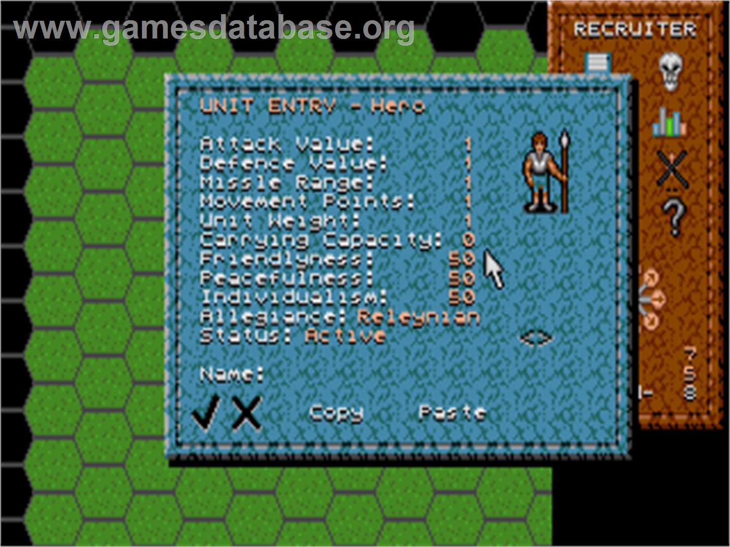 Warriors Of Releyne - Commodore Amiga - Artwork - In Game